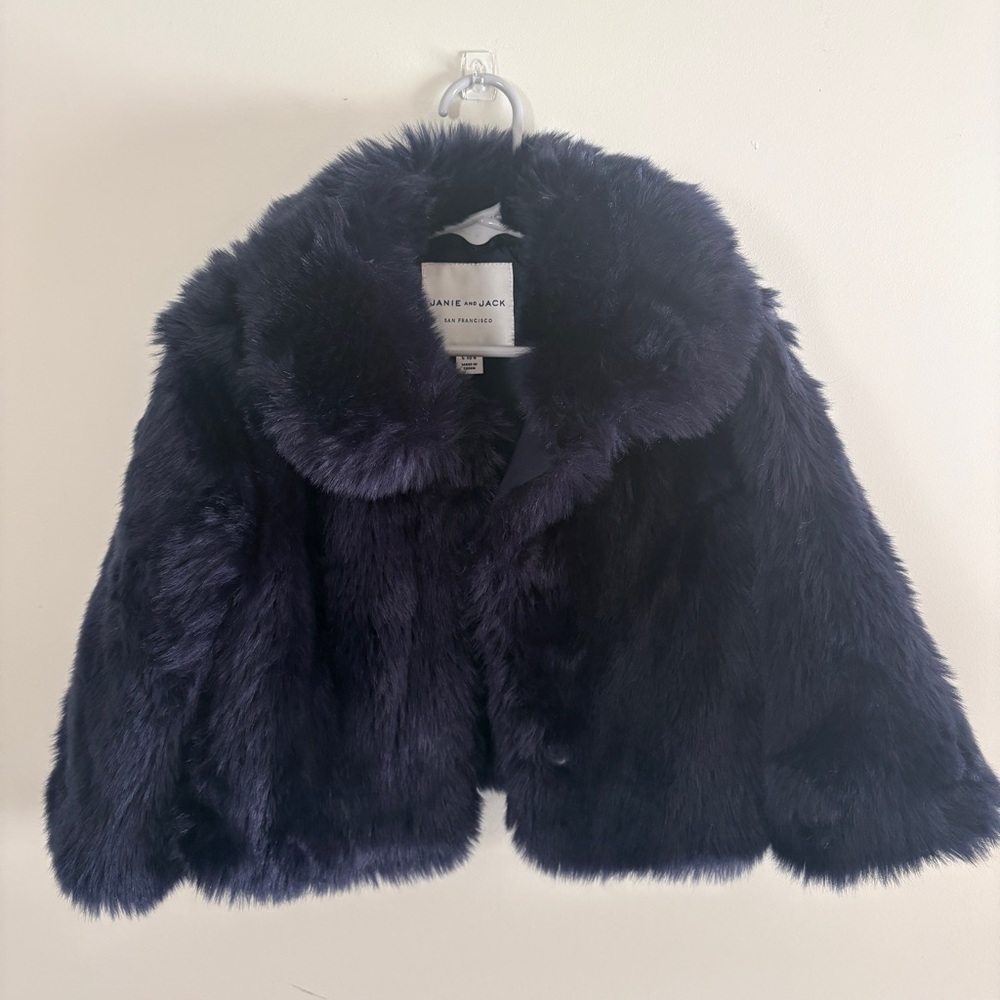 Janie and Jack Blue Faux Fur Jacket